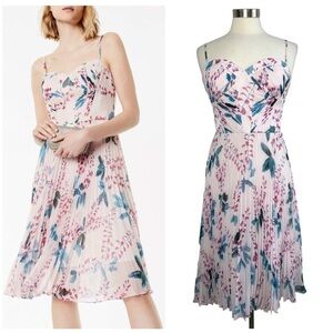 KAREN MILLEN Royal Ascot Floral Pleated Dress size 10